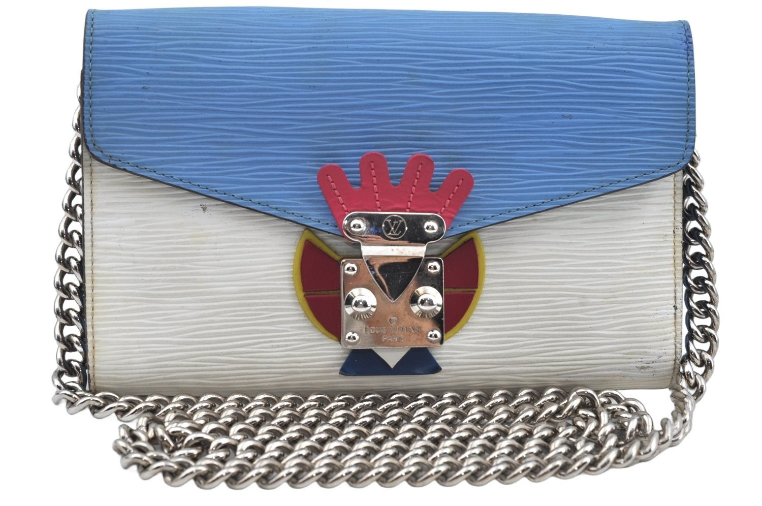 Auth Louis Vuitton Epi Tribal Mask Shoulder Cross Body Bag White M60795 LV L0527