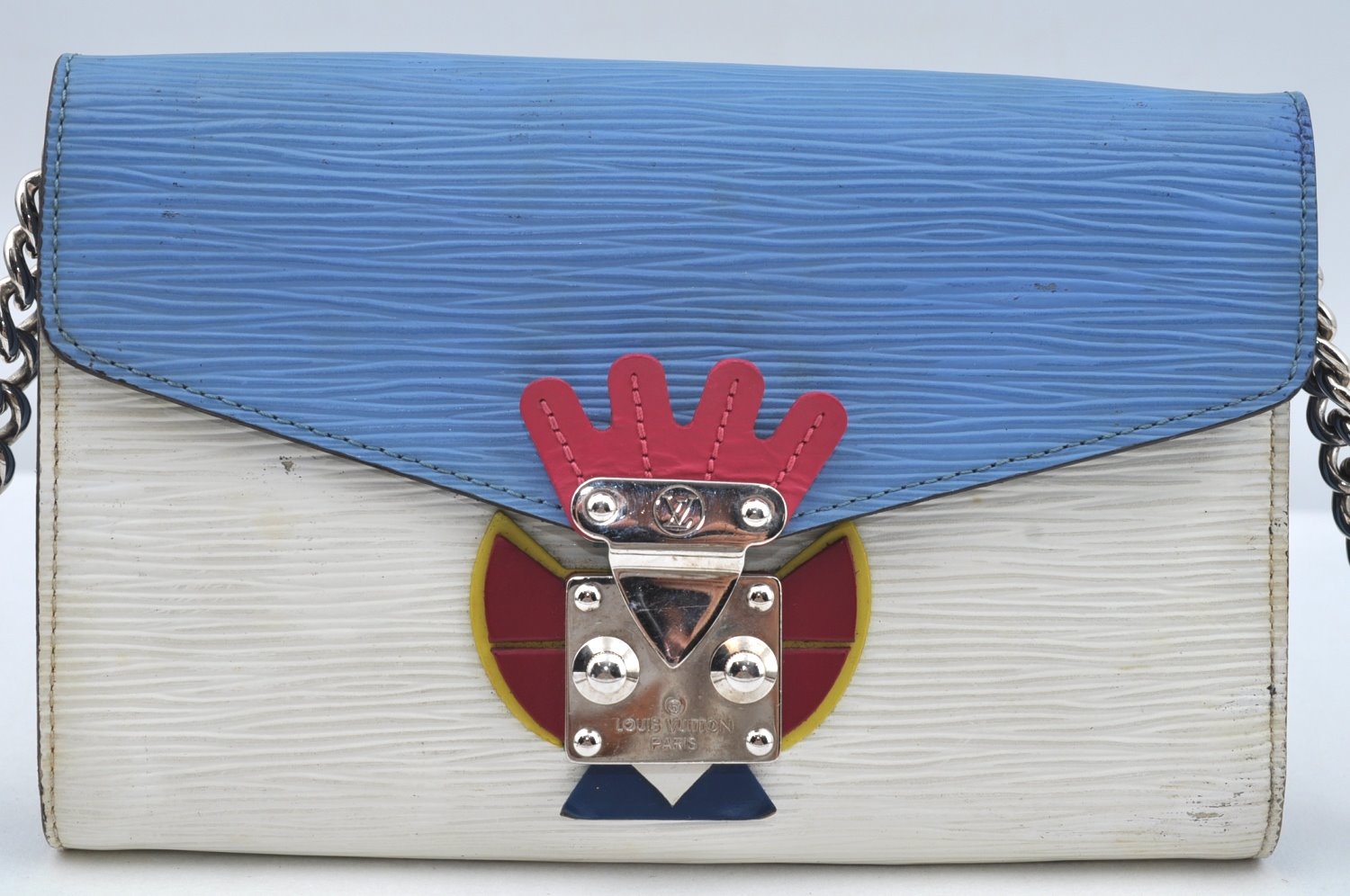 Auth Louis Vuitton Epi Tribal Mask Shoulder Cross Body Bag White M60795 LV L0527