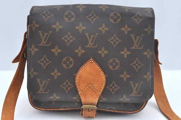 Auth Louis Vuitton Monogram Cartouchiere MM M51253 Shoulder Cross Bag Junk L0528