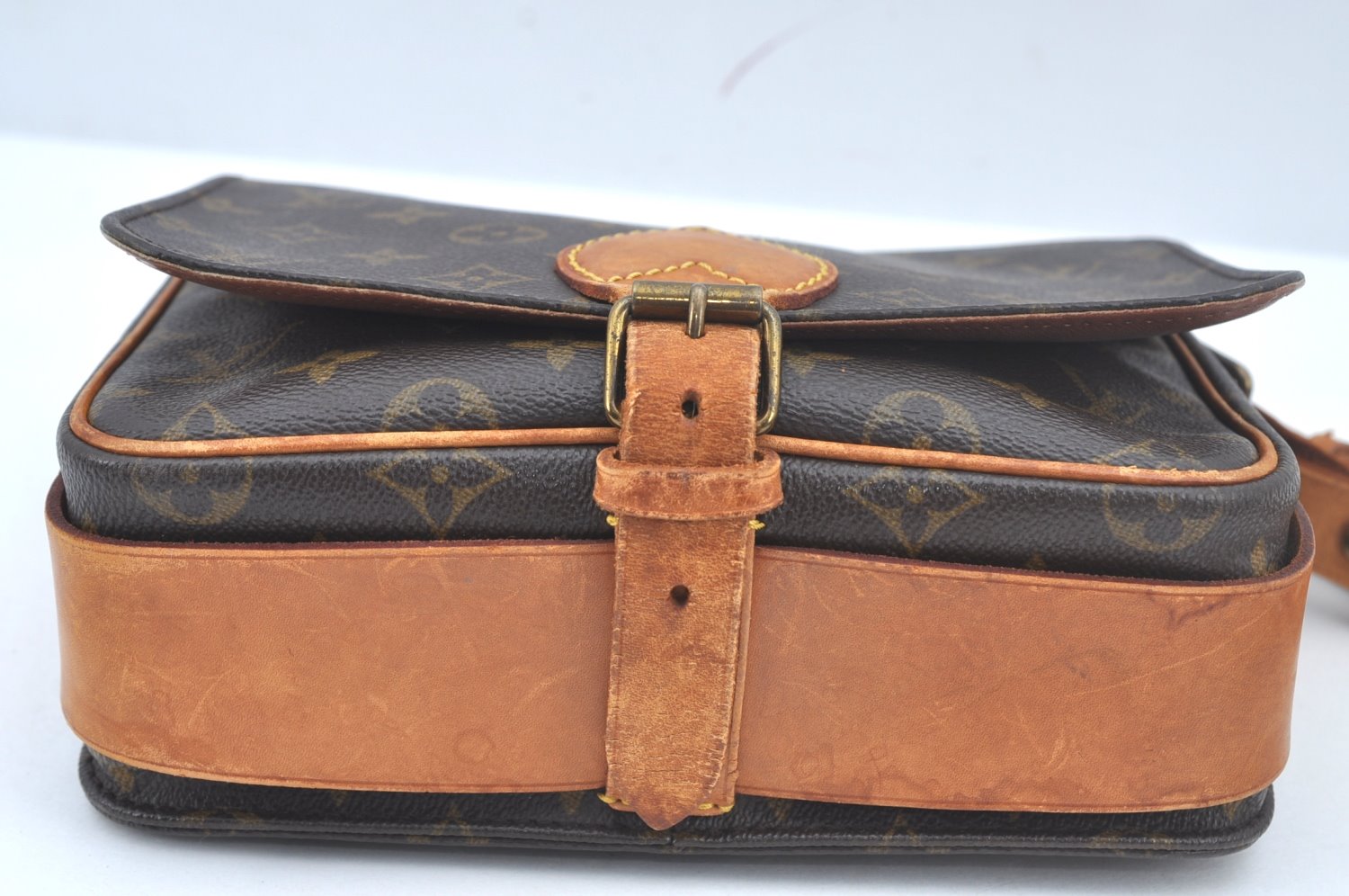 Auth Louis Vuitton Monogram Cartouchiere MM M51253 Shoulder Cross Bag Junk L0528