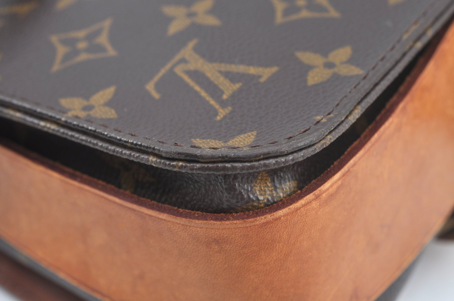 Auth Louis Vuitton Monogram Cartouchiere MM M51253 Shoulder Cross Bag Junk L0528