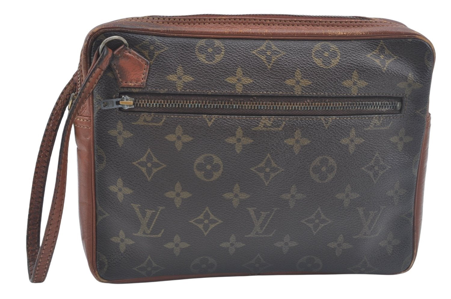 Authentic Louis Vuitton Monogram Pochette Sport Clutch Hand Bag Old Model L0530