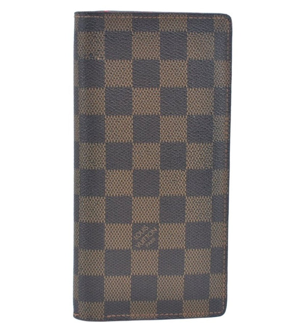 Authentic Louis Vuitton Damier Portefeuille Brazza Long Wallet N60017 LV L0534