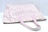 Authentic CHANEL New Travel Line Shoulder Tote Bag Nylon Leather Pink L0536