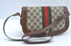 Authentic GUCCI Web Sherry Line Shoulder Cross Bag GG PVC Leather Brown L0537