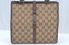 Authentic GUCCI Jackie Hand Bag GG Canvas Leather 0021065 Brown L0538