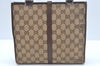 Authentic GUCCI Jackie Hand Bag GG Canvas Leather 0021065 Brown L0538