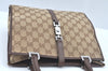 Authentic GUCCI Jackie Hand Bag GG Canvas Leather 0021065 Brown L0538