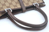 Authentic GUCCI Jackie Hand Bag GG Canvas Leather 0021065 Brown L0538