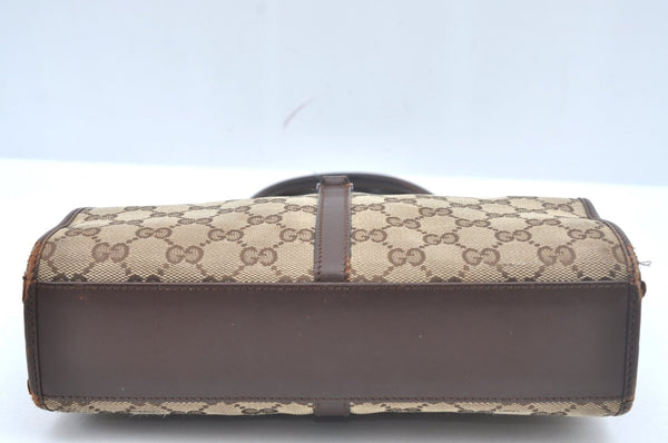 Authentic GUCCI Jackie Hand Bag GG Canvas Leather 0021065 Brown L0538