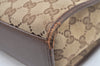 Authentic GUCCI Jackie Hand Bag GG Canvas Leather 0021065 Brown L0538