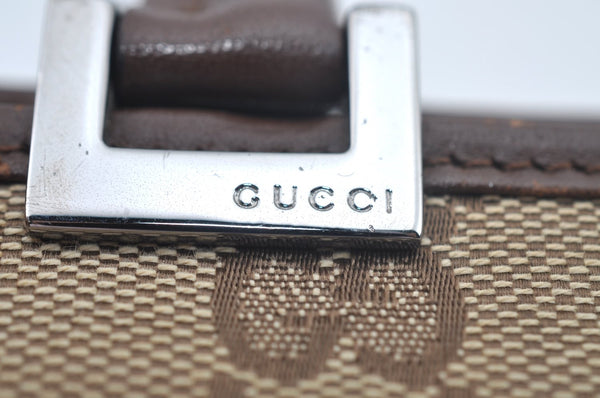 Authentic GUCCI Jackie Hand Bag GG Canvas Leather 0021065 Brown L0538