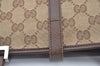Authentic GUCCI Jackie Hand Bag GG Canvas Leather 0021065 Brown L0538
