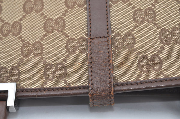Authentic GUCCI Jackie Hand Bag GG Canvas Leather 0021065 Brown L0538