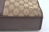 Authentic GUCCI Jackie Hand Bag GG Canvas Leather 0021065 Brown L0538