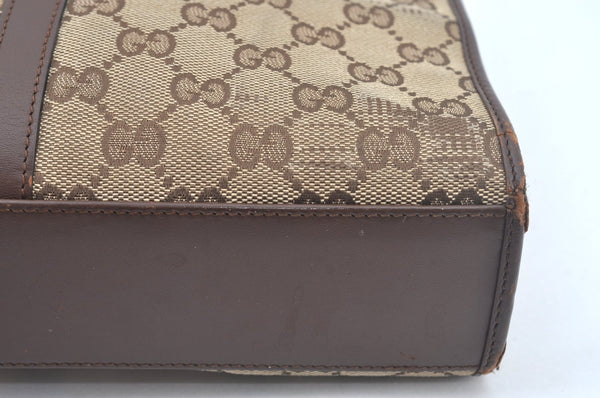 Authentic GUCCI Jackie Hand Bag GG Canvas Leather 0021065 Brown L0538