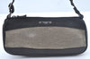 Authentic GUCCI Hand Bag Pouch Purse Canvas Leather Black L0541