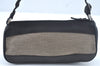 Authentic GUCCI Hand Bag Pouch Purse Canvas Leather Black L0541
