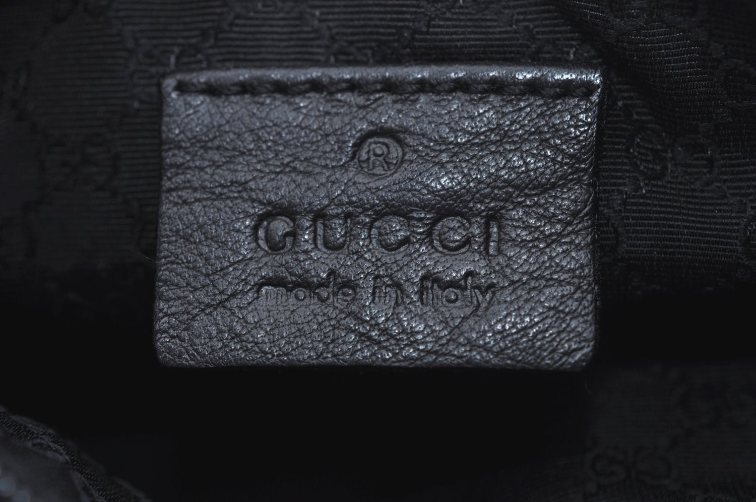 Authentic GUCCI Hand Bag Pouch Purse Canvas Leather Black L0541