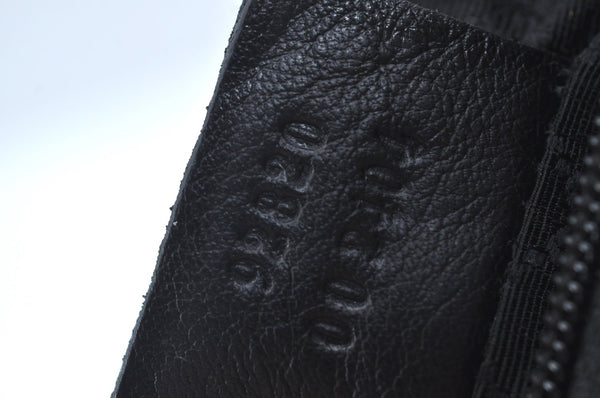 Authentic GUCCI Hand Bag Pouch Purse Canvas Leather Black L0541