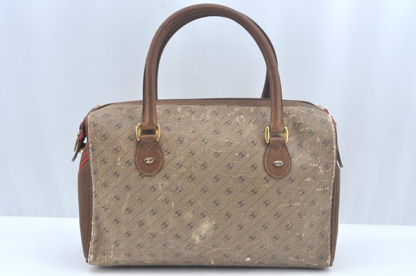 Authentic GUCCI Hand Bag GG PVC Leather Brown Junk L0542