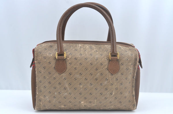 Authentic GUCCI Hand Bag GG PVC Leather Brown Junk L0542