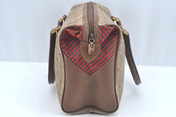 Authentic GUCCI Hand Bag GG PVC Leather Brown Junk L0542