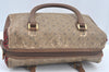 Authentic GUCCI Hand Bag GG PVC Leather Brown Junk L0542