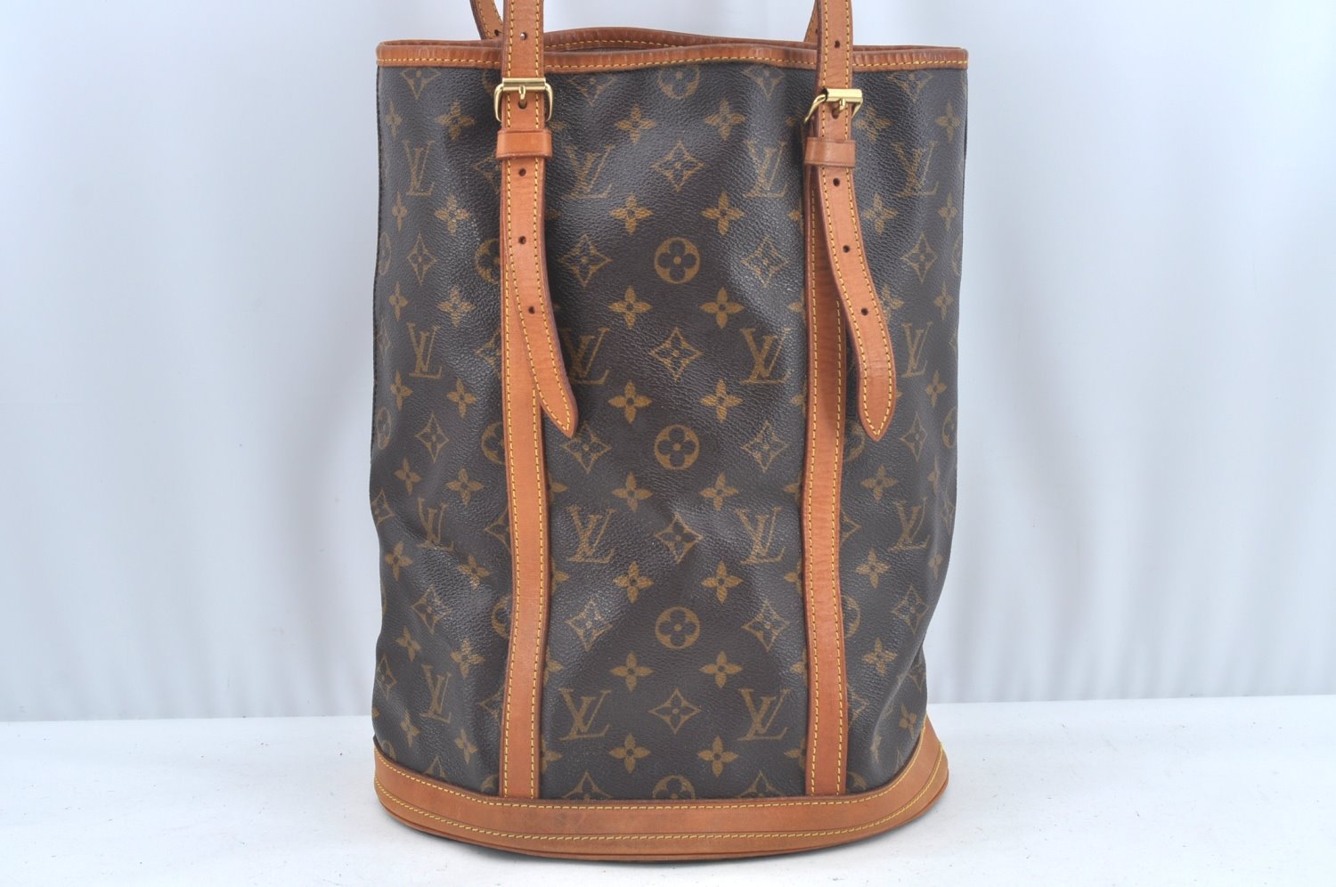 Authentic Louis Vuitton Monogram Bucket GM Shoulder Tote Bag M42236 Junk L0546