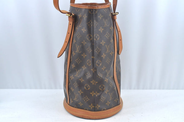 Authentic Louis Vuitton Monogram Bucket GM Shoulder Tote Bag M42236 Junk L0546