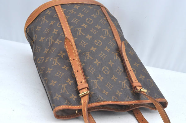 Authentic Louis Vuitton Monogram Bucket GM Shoulder Tote Bag M42236 Junk L0546