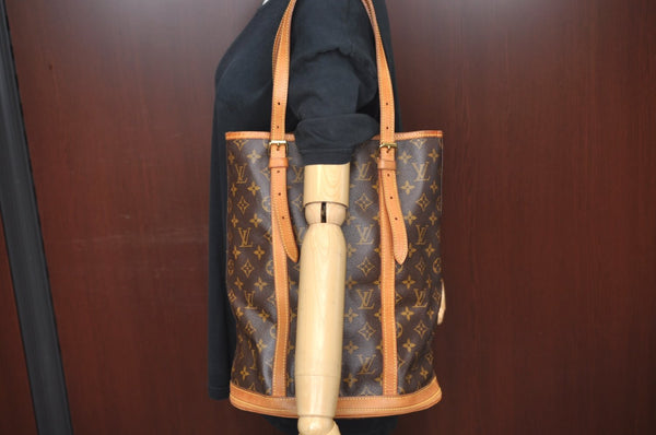 Authentic Louis Vuitton Monogram Bucket GM Shoulder Tote Bag M42236 Junk L0546