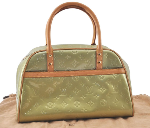 Auth Louis Vuitton Vernis Tompkins Square Hand Bag Light Green M91150 LV L0548