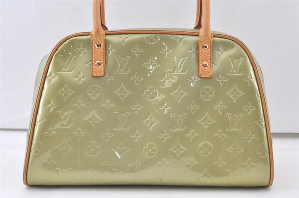 Auth Louis Vuitton Vernis Tompkins Square Hand Bag Light Green M91150 LV L0548