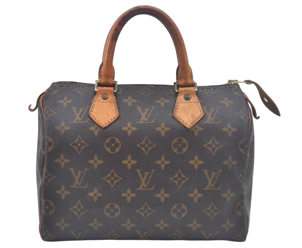 Authentic Louis Vuitton Monogram Speedy 25 Boston Hand Bag M41528 LV L0549