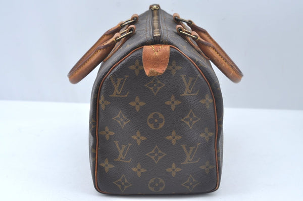 Authentic Louis Vuitton Monogram Speedy 25 Boston Hand Bag M41528 LV L0549