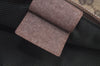 Authentic GUCCI Web Sherry Line Hand Bag Pouch GG Canvas Leather Brown L0550