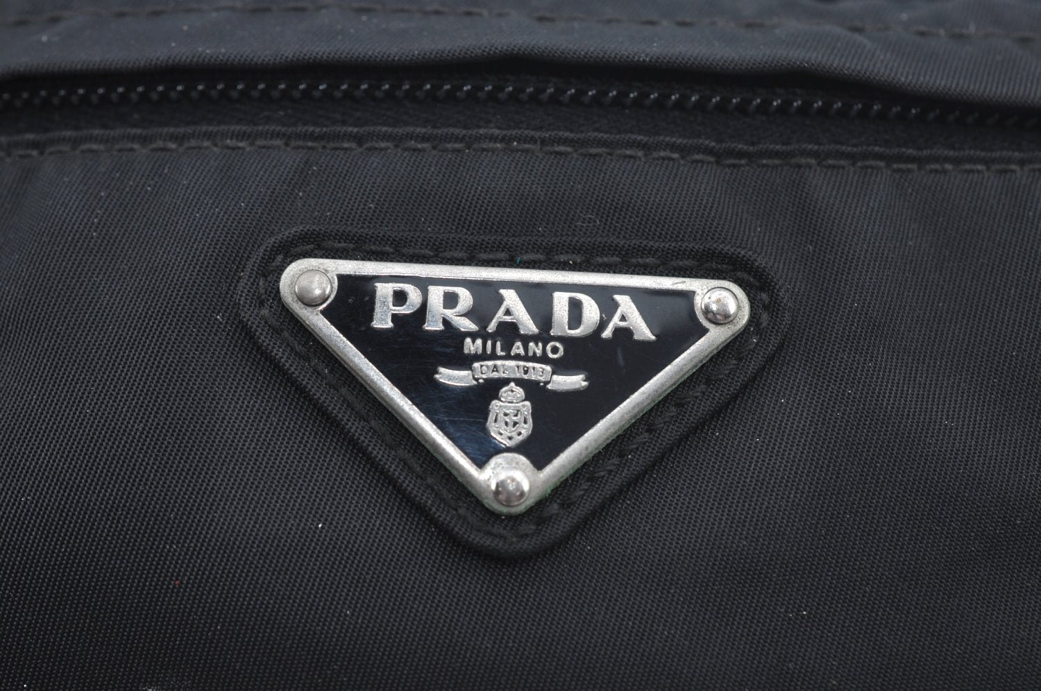 Authentic PRADA Nylon Tessuto Waist Body Bag Purse Black L0551