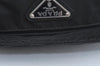 Authentic PRADA Nylon Tessuto Waist Body Bag Purse Black L0551