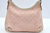 Authentic GUCCI Abbey Shoulder Hand Bag Purse GG Canvas Leather Pink L0553