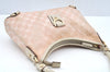 Authentic GUCCI Abbey Shoulder Hand Bag Purse GG Canvas Leather Pink L0553