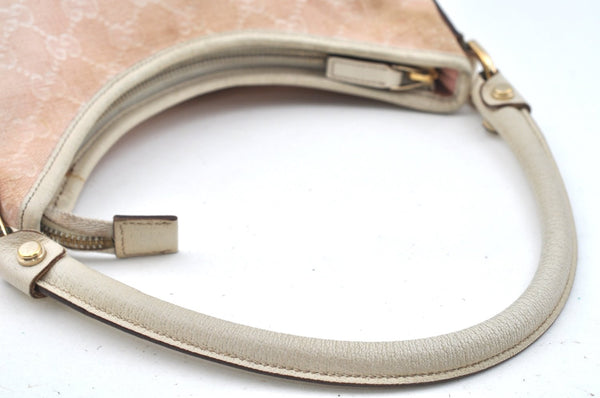 Authentic GUCCI Abbey Shoulder Hand Bag Purse GG Canvas Leather Pink L0553