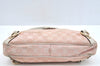 Authentic GUCCI Abbey Shoulder Hand Bag Purse GG Canvas Leather Pink L0553