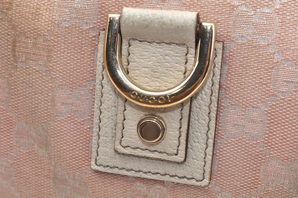 Authentic GUCCI Abbey Shoulder Hand Bag Purse GG Canvas Leather Pink L0553
