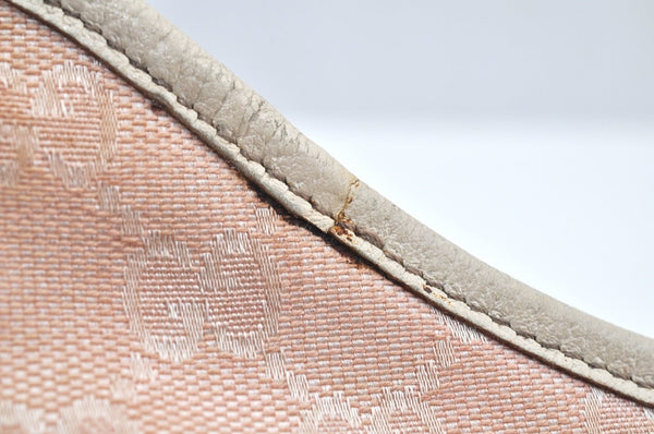 Authentic GUCCI Abbey Shoulder Hand Bag Purse GG Canvas Leather Pink L0553