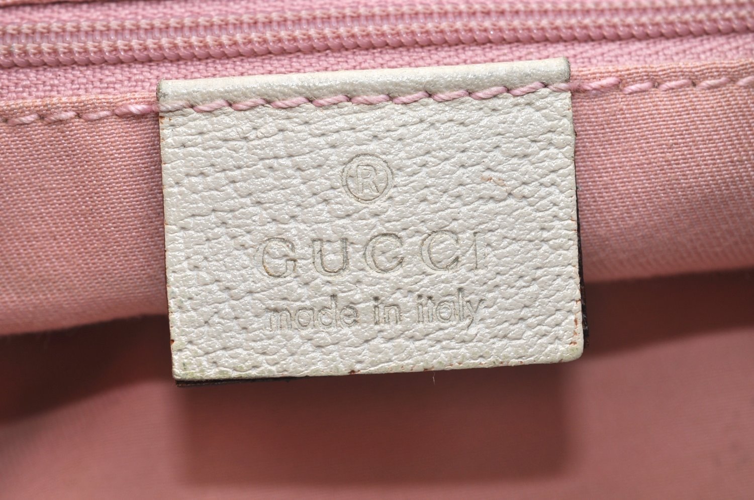 Authentic GUCCI Abbey Shoulder Hand Bag Purse GG Canvas Leather Pink L0553