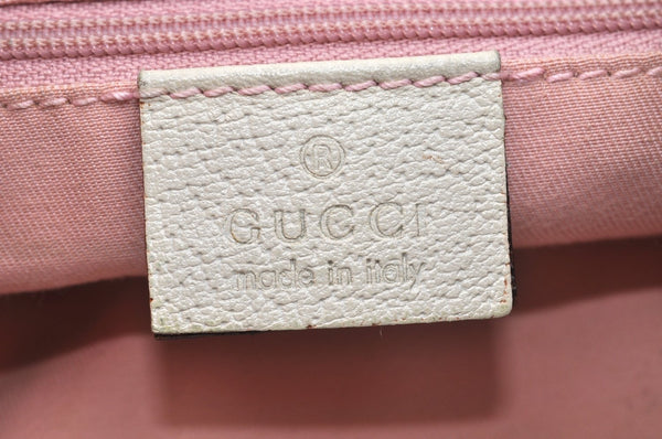 Authentic GUCCI Abbey Shoulder Hand Bag Purse GG Canvas Leather Pink L0553