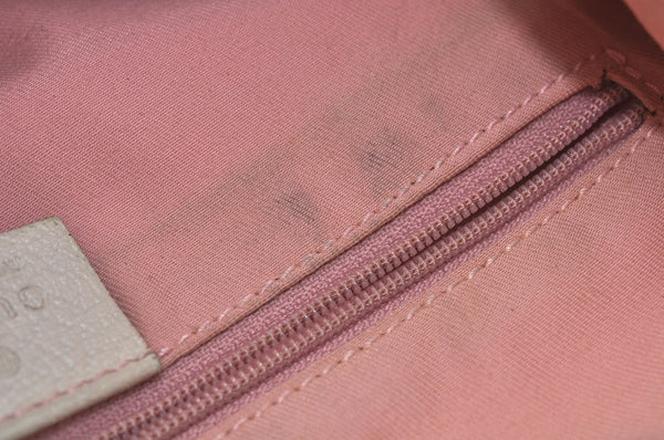 Authentic GUCCI Abbey Shoulder Hand Bag Purse GG Canvas Leather Pink L0553