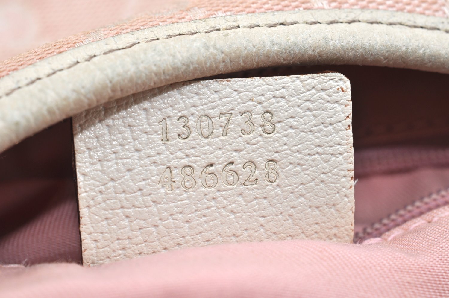 Authentic GUCCI Abbey Shoulder Hand Bag Purse GG Canvas Leather Pink L0553