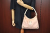 Authentic GUCCI Abbey Shoulder Hand Bag Purse GG Canvas Leather Pink L0553